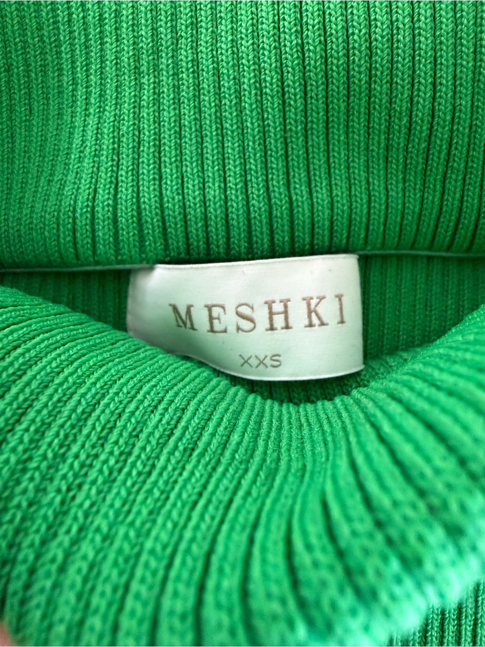 Meshki Bright Green Ribbed Knit Top - Picture 7 of 7